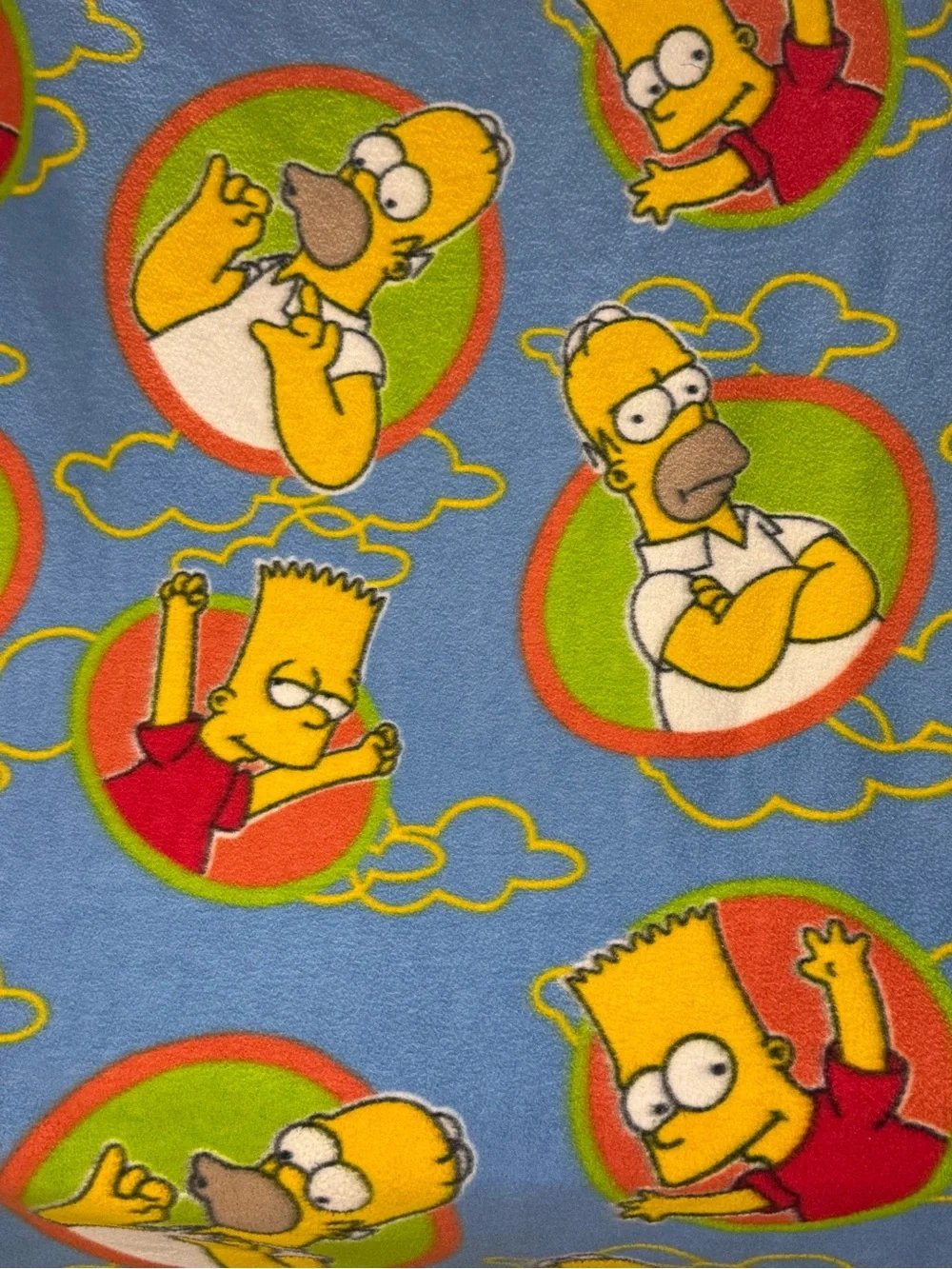 The Simpsons Character Fleece Throw Blanket - Cartoon Print #90’s Fleece Blanket